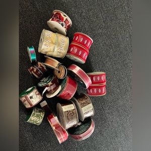 Large box of holiday ribbon
